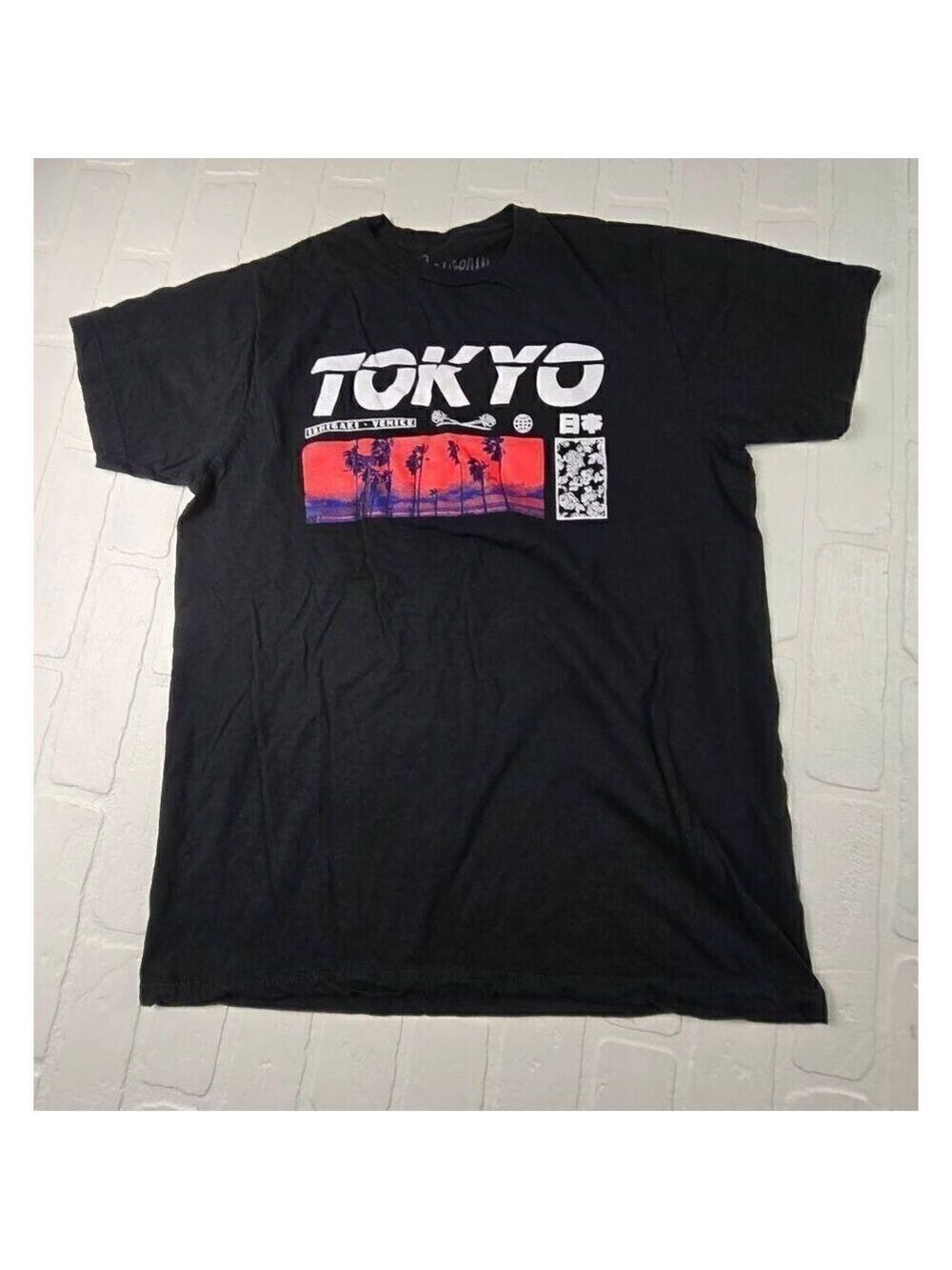 Bowery Supply Co. Tokyo Graphic Black Tee Large